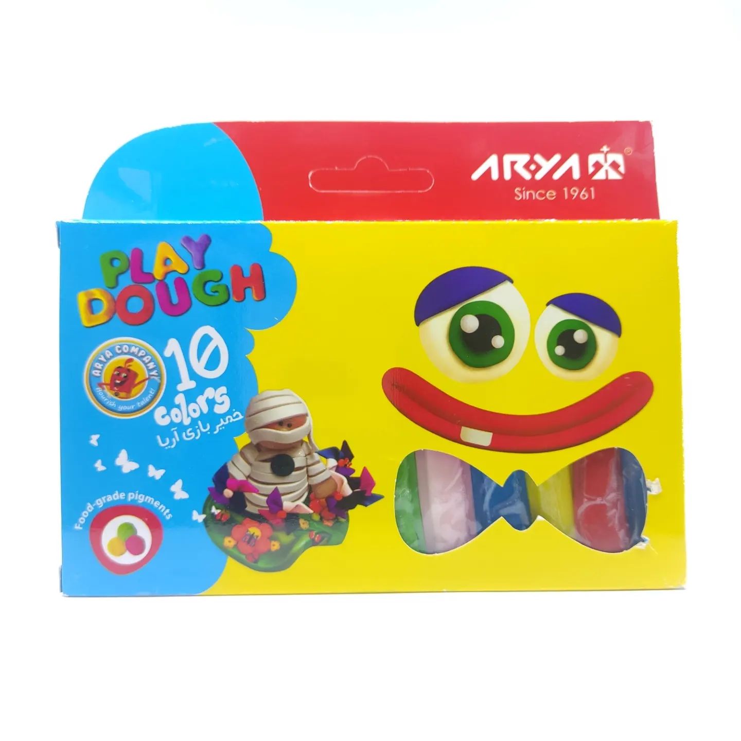 خمیر بازی 10 رنگ مقوایی